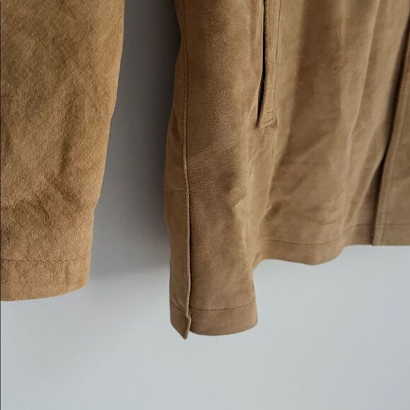 VTG 90s Newport Harbor Genuine Suede Leather Jacket Men’s Tan Washable Size L - Picture 6 of 16